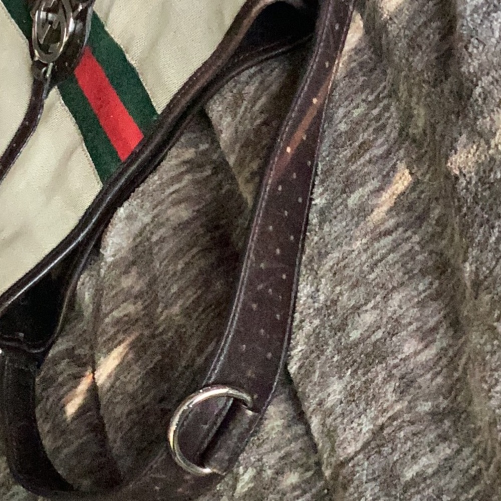 GUCCI SHERRY LINEshoulder bag hobo beige /brown canvas leather interlocking - Picture 7 of 13